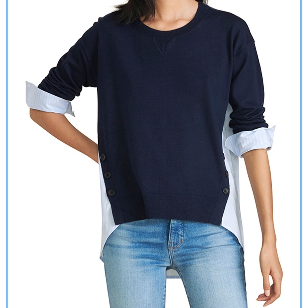 Veronica Beard Sionne Mixed-Media Pullover Sweater